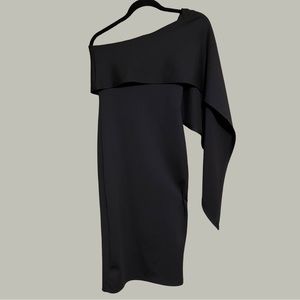 Caped Sleeve Bodycon Little Black Dress
